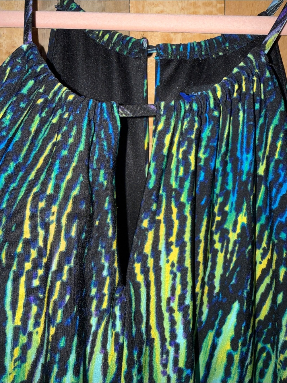 Saint Tropez West Blue-Green Halter Maxi Dress Vintage - Picture 4 of 8